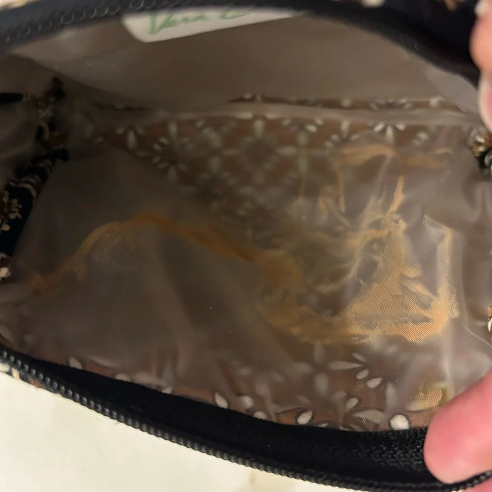 Vera Bradley Black and Tan Paisley Cosmetic Bag